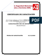 Certificado - Capacitacion de Extintores