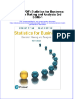 Download Original PDF Statistics for Business Decision Making and Analysis 3rd Edition pdf