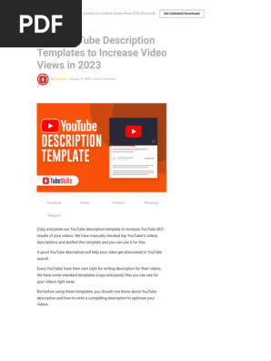 Best YouTube Description Templates (FREE) — 2023