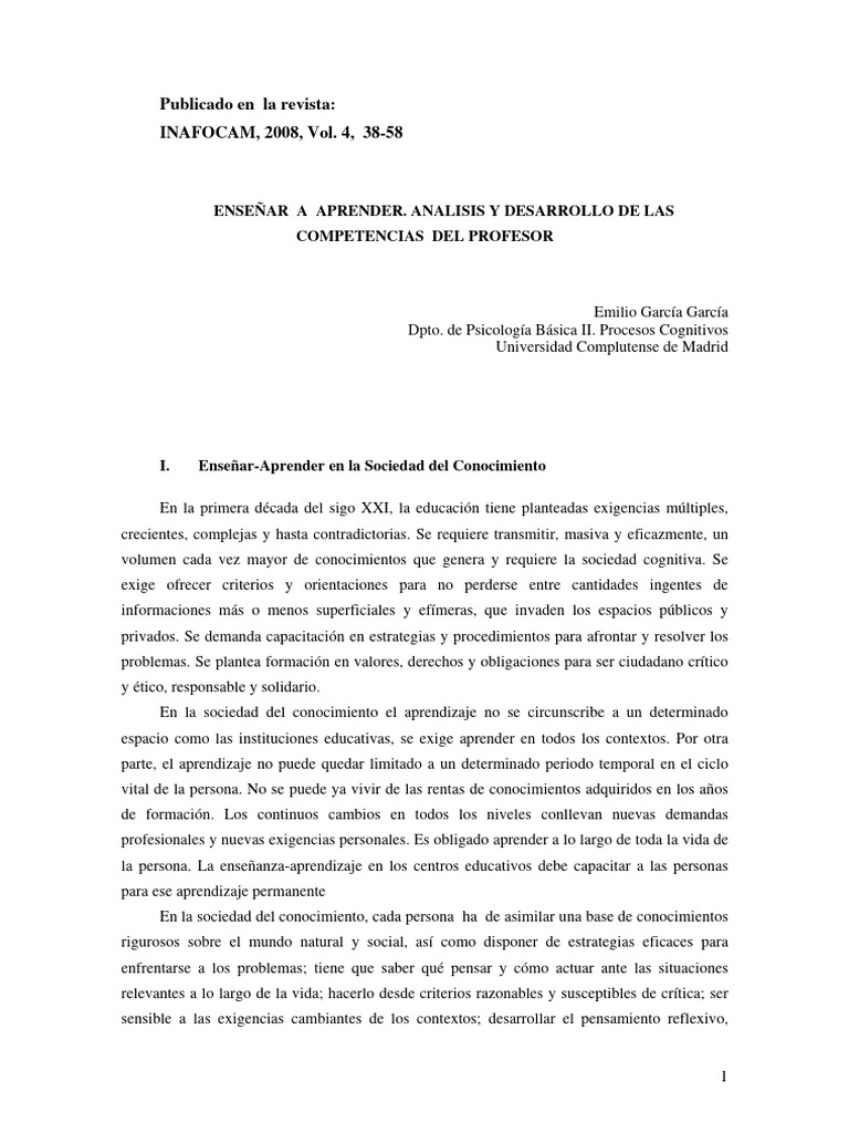 Enseñar A Aprender Pdf Aprendizaje Maestros