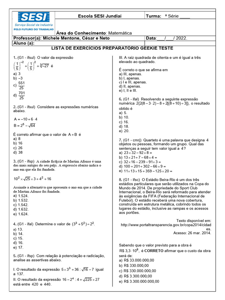 1 Lista De Exercícios Devolutiva Pdf Pdf