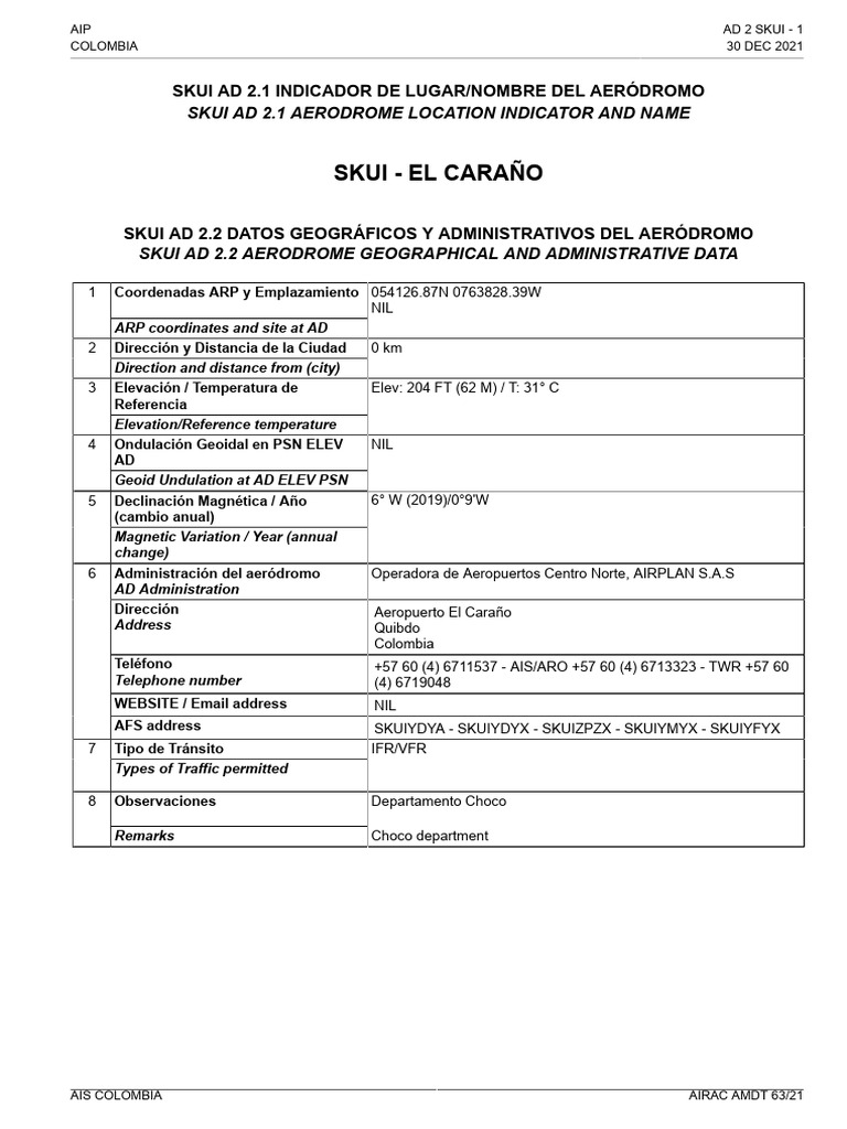 Ad 2 Skui - Quibdó - El Caraño | PDF
