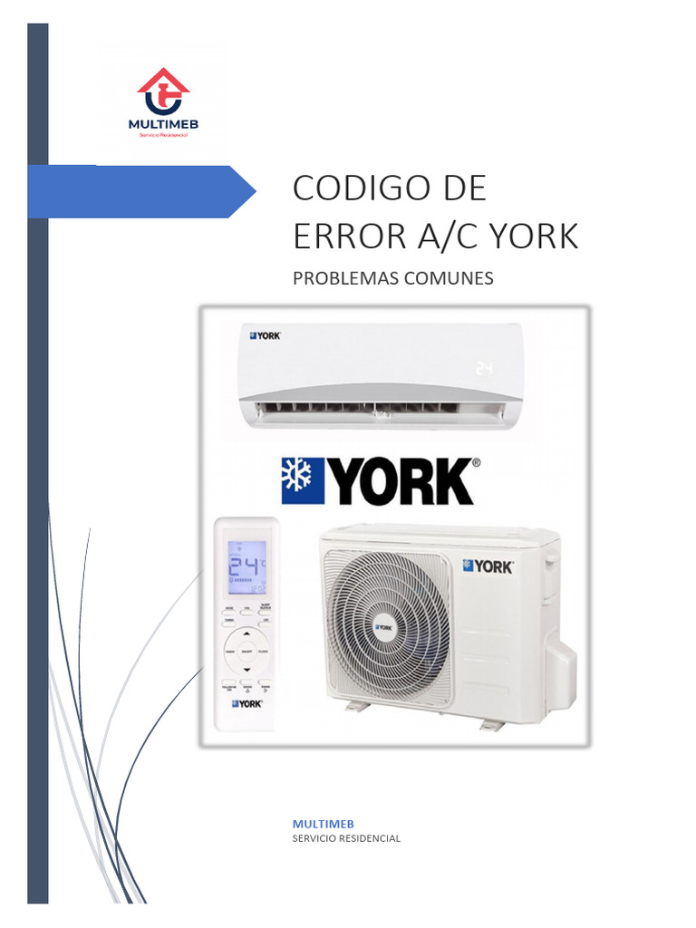 Códigos de error A/C York Inverter | PDF | Termodinámica | Electricidad