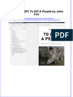 Original PDF To Kill A People by John Cox PDF