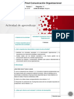 Actividad 6, Evaluación Final Comunicación Organizacional - COMUNICACIÓN ORGANIZACIONAL