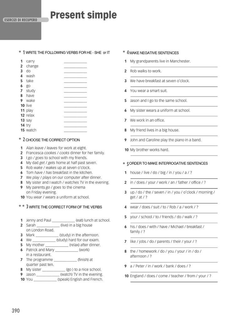 SSSG INGLESE Present Simple | PDF | Eating Behaviors Of Humans | Meal