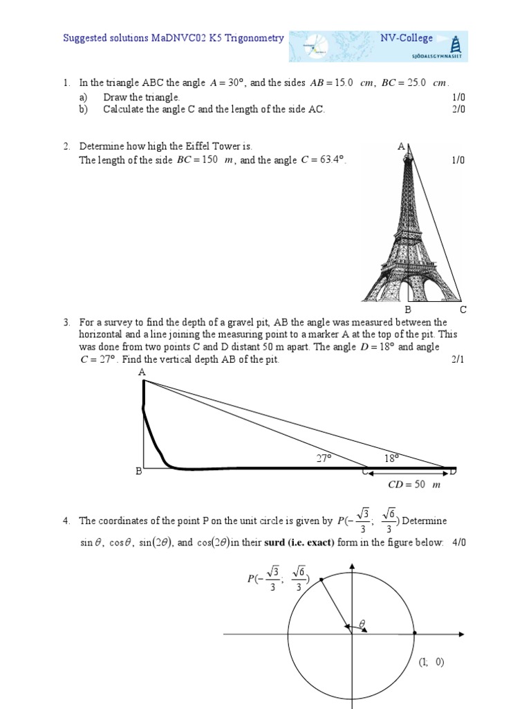 MaDNVC02 Trigonometry VT2004 | PDF