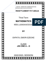 5465 - 1 Third Term Mathematics Lesson Notes