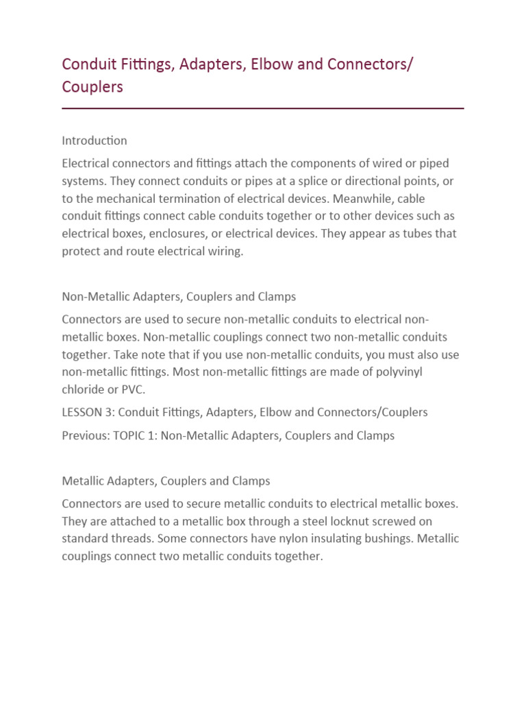 Conduit Fittings PDF