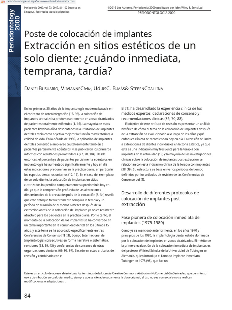 Buser Periodontology 2000 2016 Buser Implant Placement Post