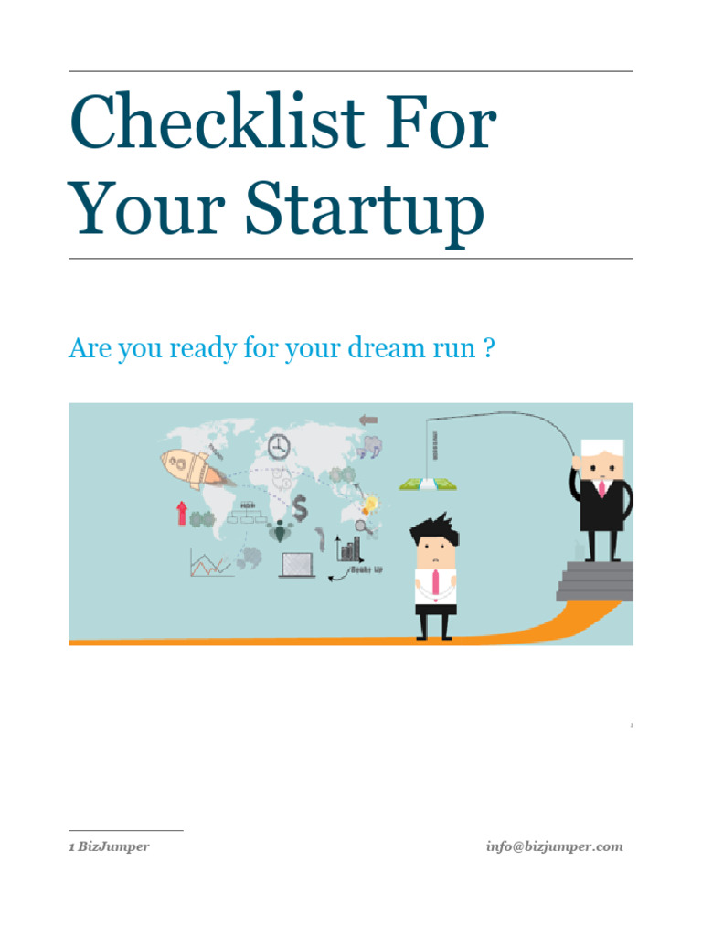 Checklist For Your Startup | PDF | Startup Company | Small Business ...
