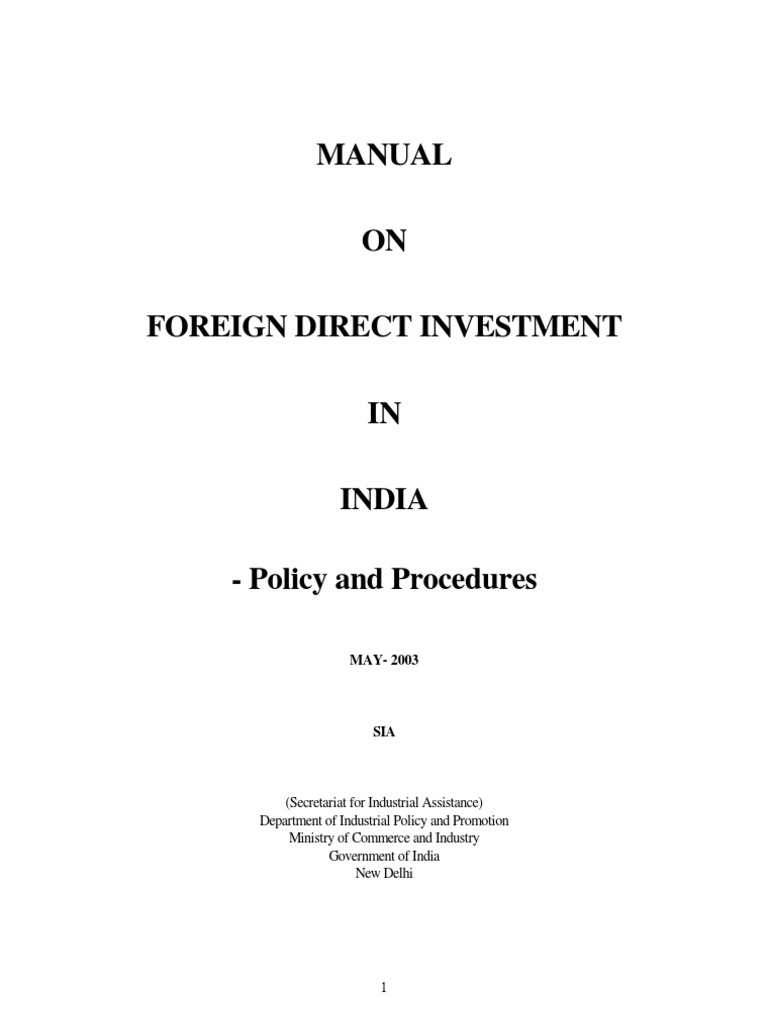Manual 0403 | PDF | Foreign Direct Investment | Royalty Payment