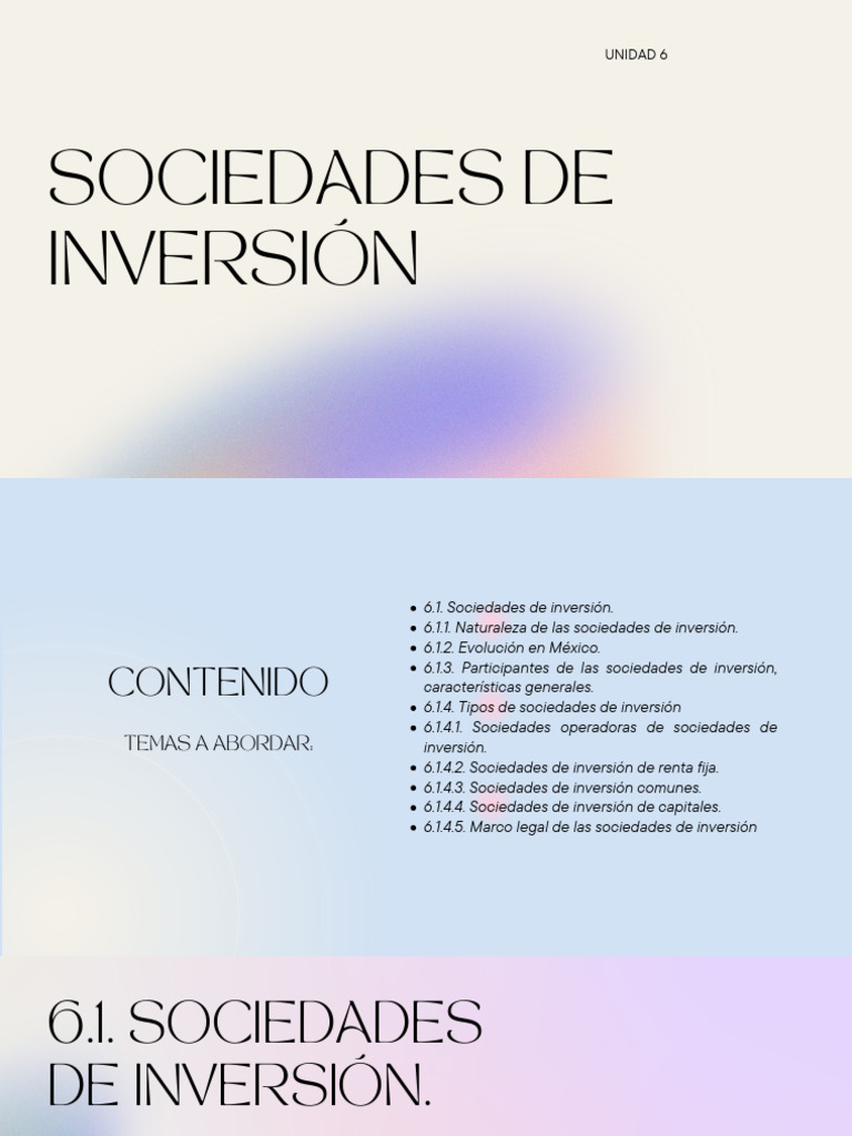 Tipos de Sociedades de Inversión | PDF | Empresa de inversiones | Renta ...