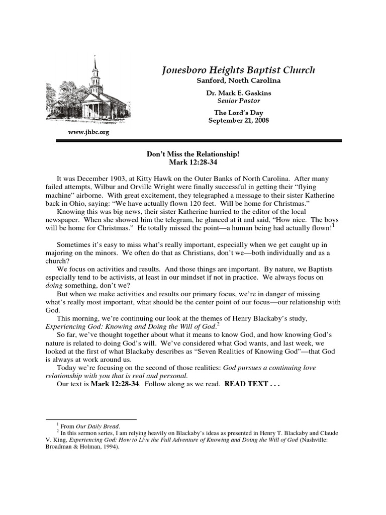 Dont Miss The Relationship PDF Jesus Shema Yisrael