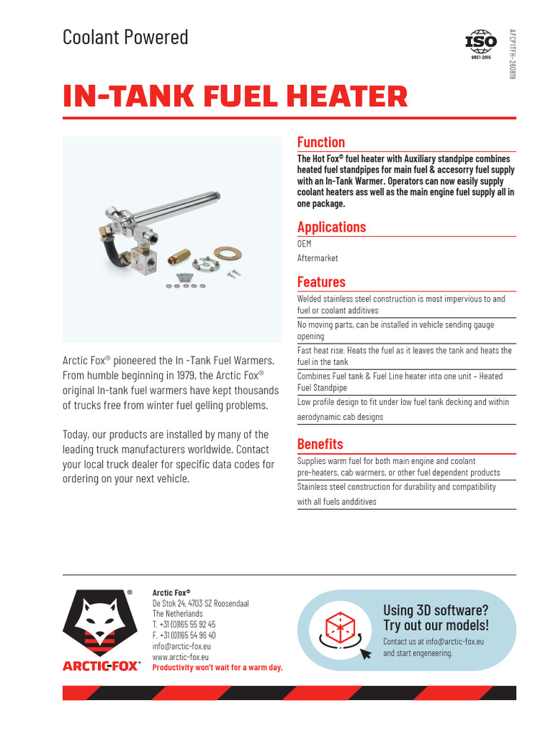 Arctic Fox CP InTank Fuel Heater PDF