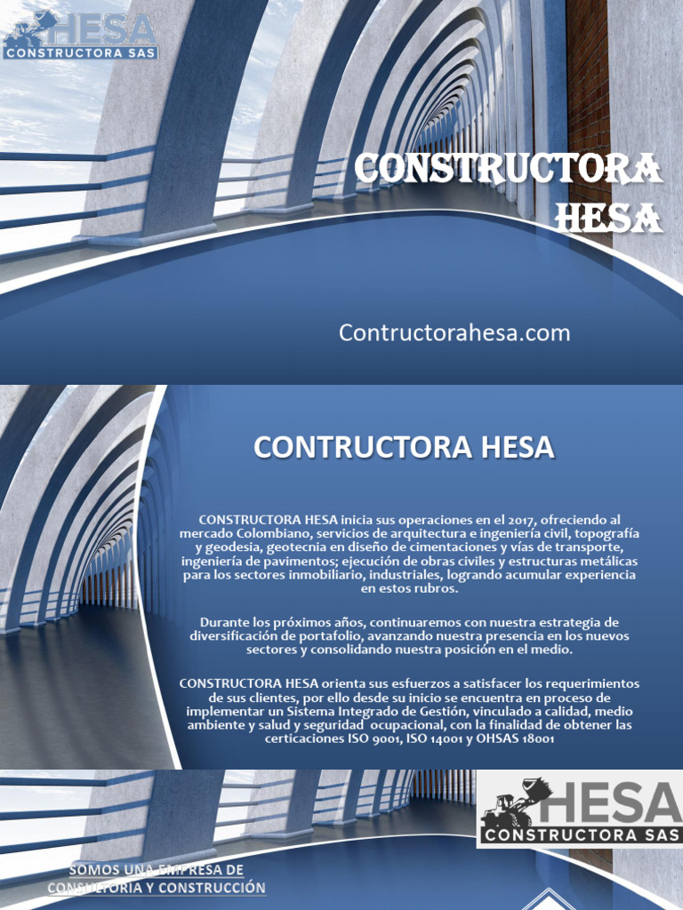 Portafolio de Servicios Constructora HESA | PDF | Topografía | Ingeniería