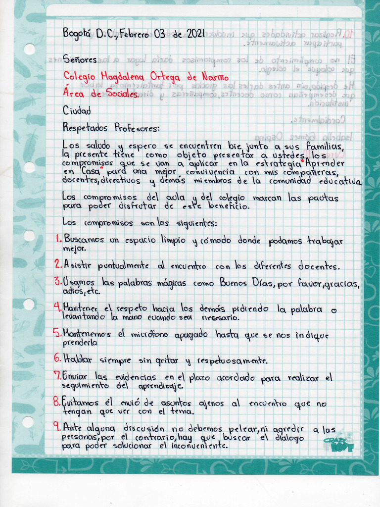 Ok Carta Proyecto Derechos Humanos Isabella Gomez Ospina 7C | PDF