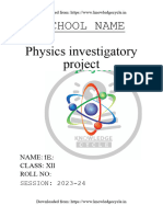 Physics Investigatory Project: School Name