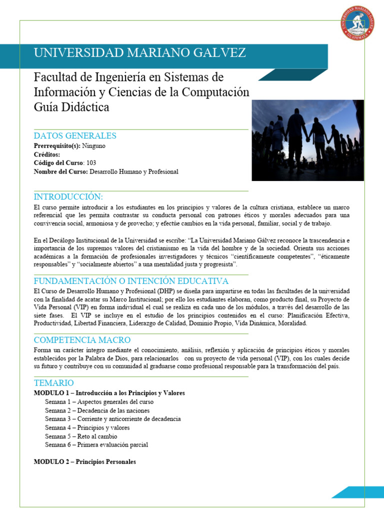 Guía Didáctica: Desarrollo Humano y Profesional | PDF | Evaluación