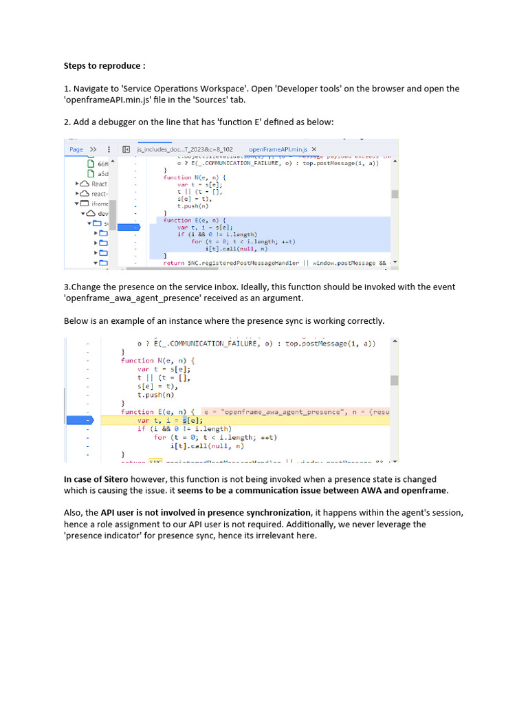 Debugging Sitero Presence Sync Issue | PDF | Computers