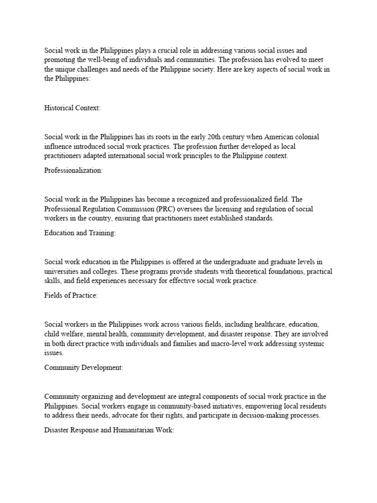 Social Work's Impact in the Philippines | PDF | Social Work