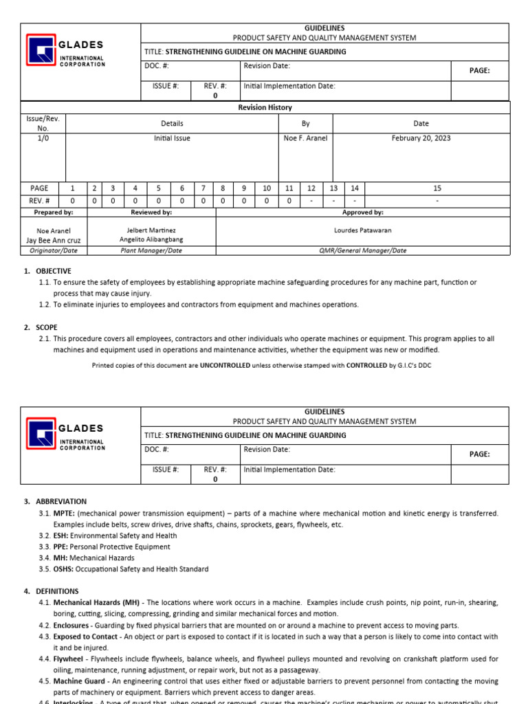 Machine Guarding Safety Guide | PDF | Personal Protective Equipment ...