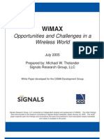 WiMAX Opportunities & Challenges in A Wireless World