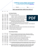 First Rough Plumbing and Second Rough Plumbing Inspection Checklist