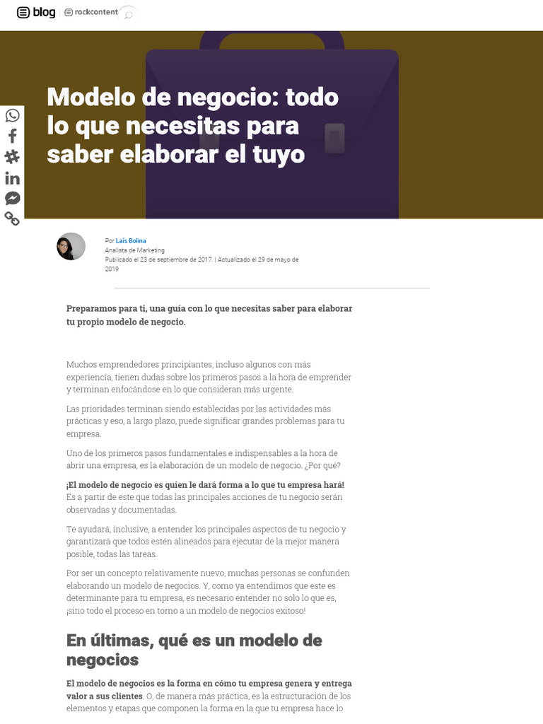 Guía para crear tu modelo de negocio | PDF | Business | Empresa de inicio