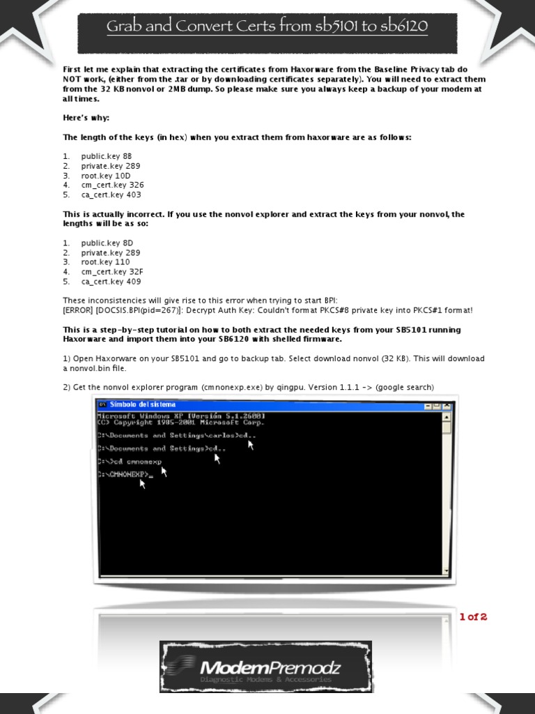 Haxorware sb5101 config file