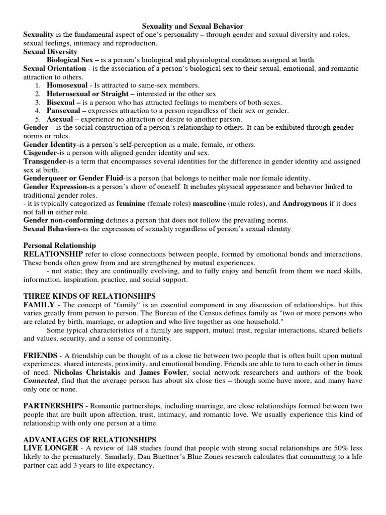 Understanding Sexuality & Relationships | PDF