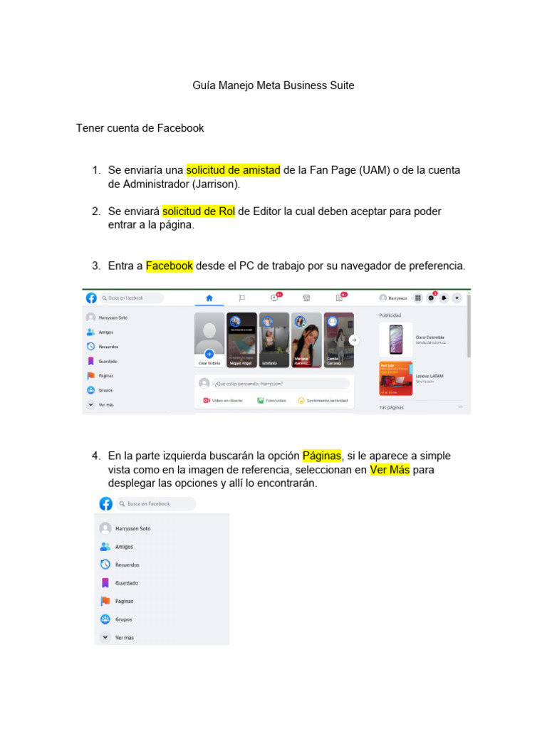 Guía Manejo Meta Business Suite Pdf Chat En Linea Facebook