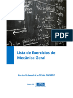 Lista de Exercícios Mecânica Geral