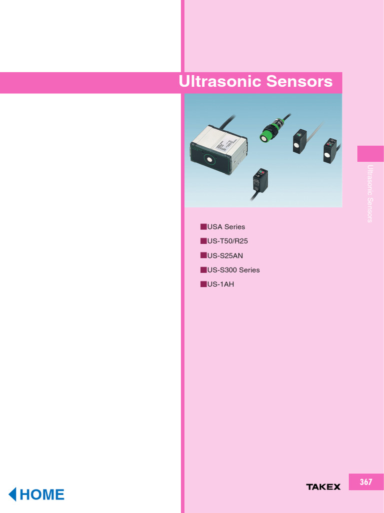 Ultrasonic Sensors: USA Series US-T50/R25 US-S25AN US-S300 Series US ...