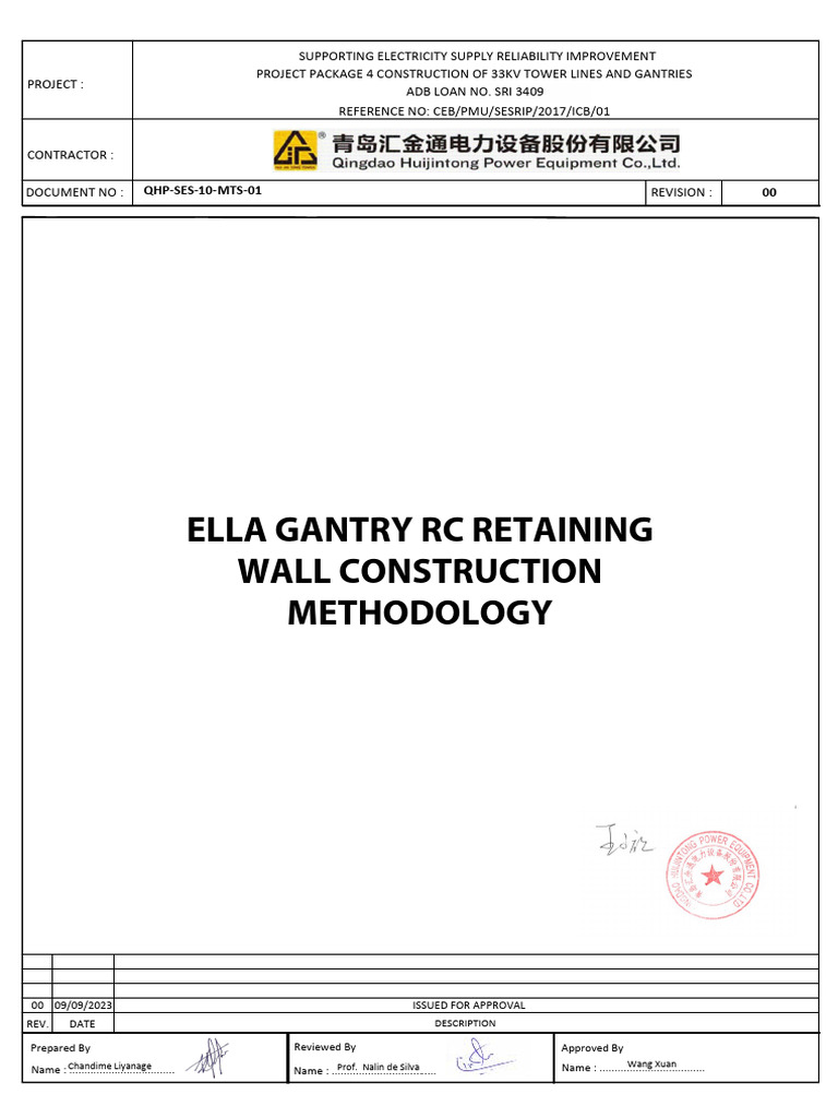 Ella Gantry RC Retaining Wall Construction Methodology | PDF ...