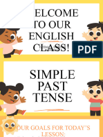 Present Simple Tense English Grammar Presentation in Orange White Cartoon Style