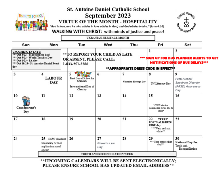 September 2023 St. Antoine Daniel Catholic School PDF