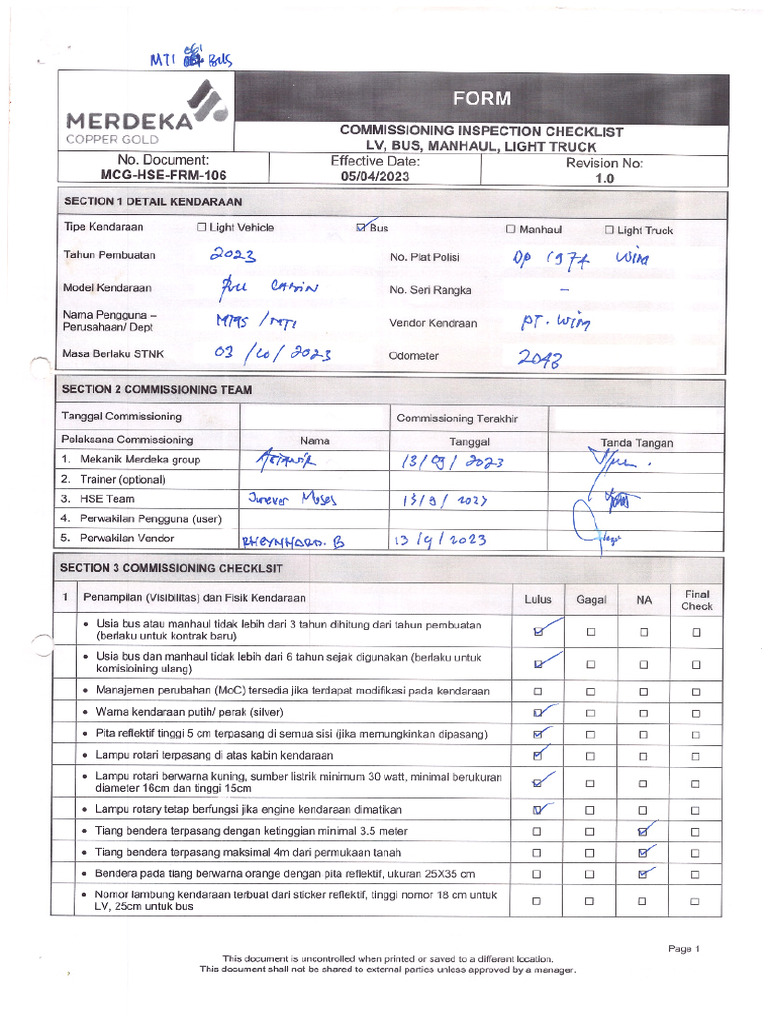 Mti 061 Bus | PDF