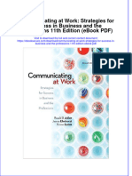 Full Download Communicating at Work Strategies For Success in Business and The Professions 11th Edition Ebook PDF