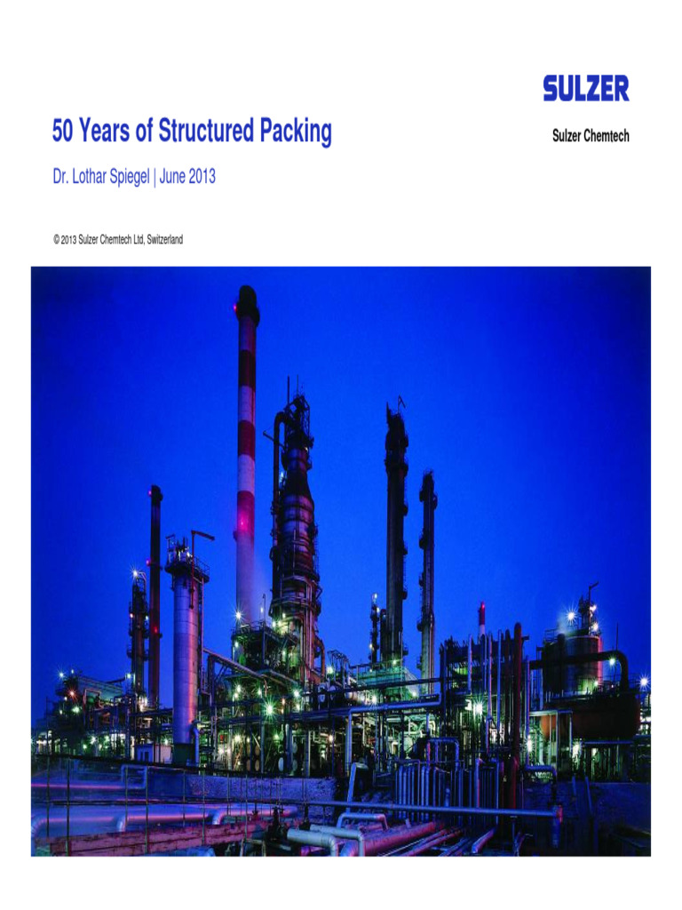 Sulzer's Evolution in Structured Packing | PDF | Chemistry | Physical ...