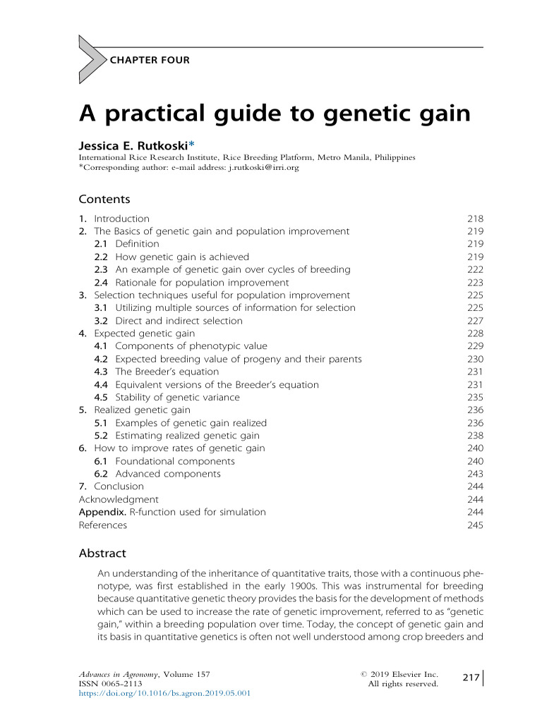 Understanding Genetic Gain in Breeding | PDF | Plant Breeding ...
