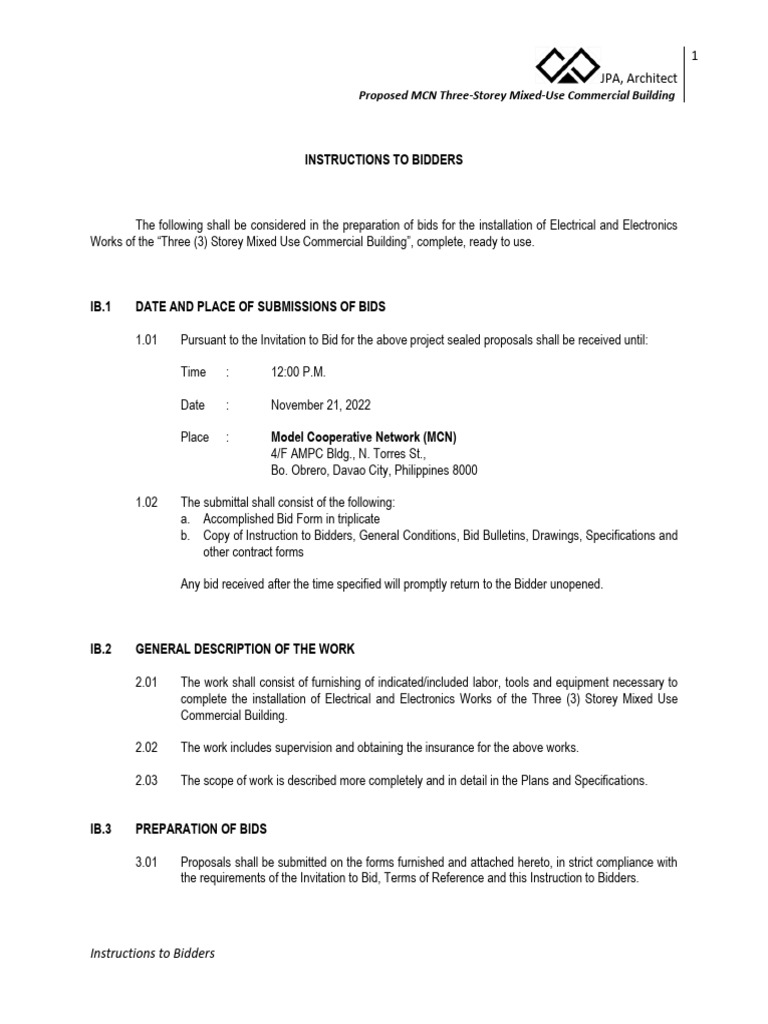  1 instructions to bidders mcn pdf breach of contract