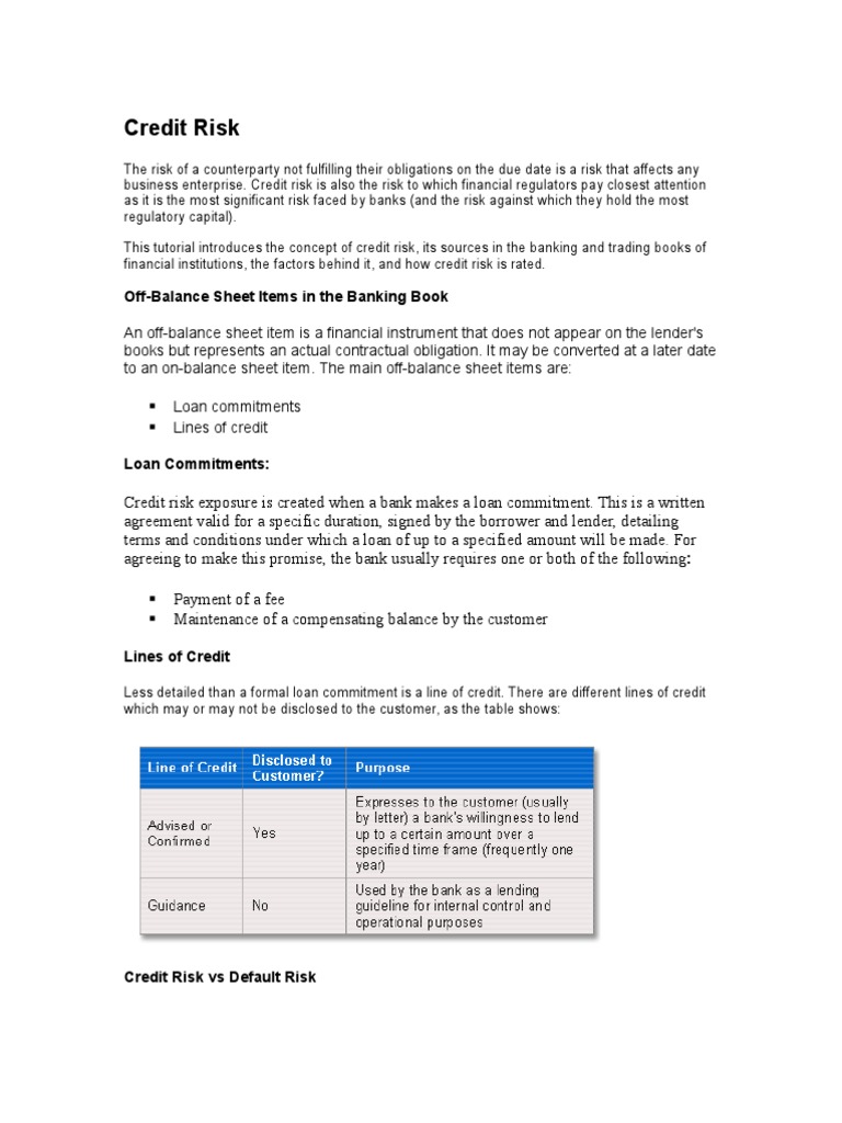 Understanding Credit Risk in Banking | PDF