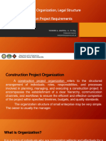 Construction Project Organization, Legal Structure and Construction Project Requirements