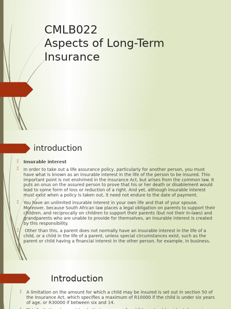 2023 Aspects of Long-Term Insurance Final | PDF | Insurance | Life ...
