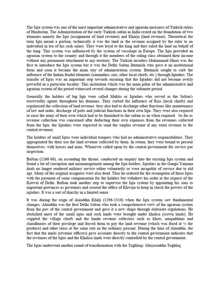 Iqta system features and changes pdf