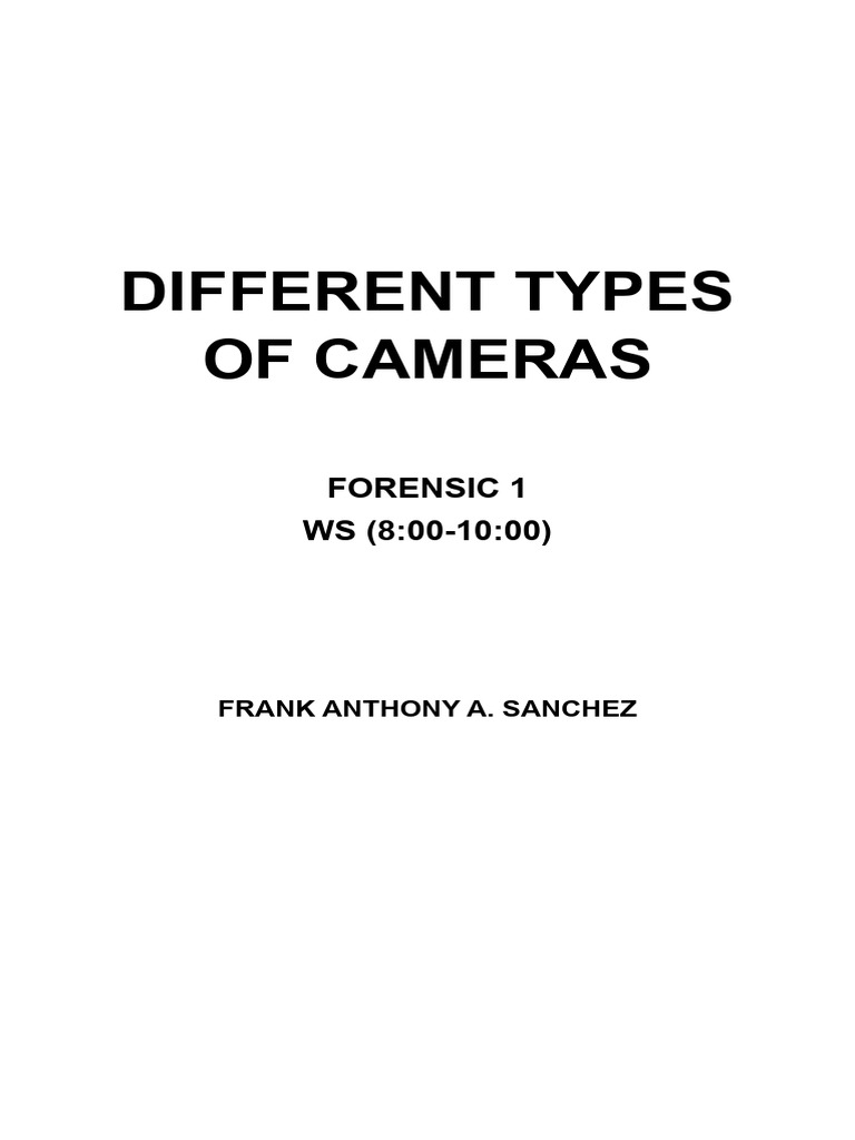 Different Types of Cameras | PDF | Digital Single Lens Reflex Camera ...