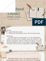Multicultural Literacy - Vge Module 2 Lesson 3 PDF