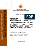 Reforma DE Importancia para LA Transformación DE UN Vehículo N3 CON Clasificación 22.20 A Camión Bomberos 22.46