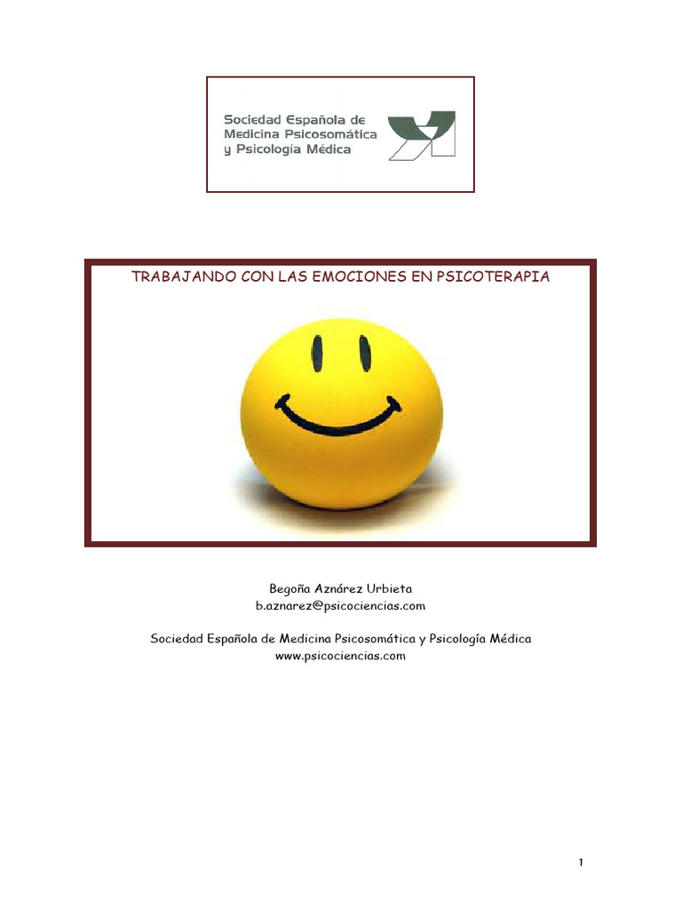Trabajando Con Las Emociones en Psicoterapia | PDF | Las emociones ...